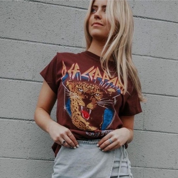 Daydreamer Def Leppard American Tour Band Short Sleeve Tee Shirt 80s Rock - Picture 1 of 15